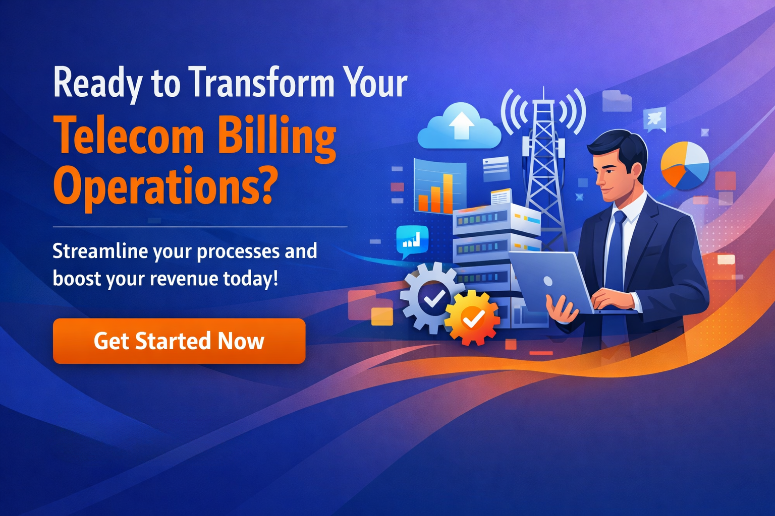 Telecom billing operations promotional graphic